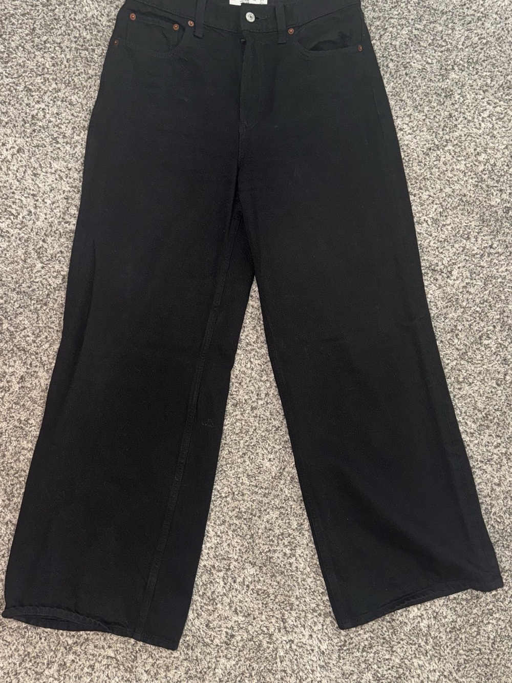 Abercrombie & Fitch High-Rise Wide-Leg Black Jeans - Picture 3 of 5